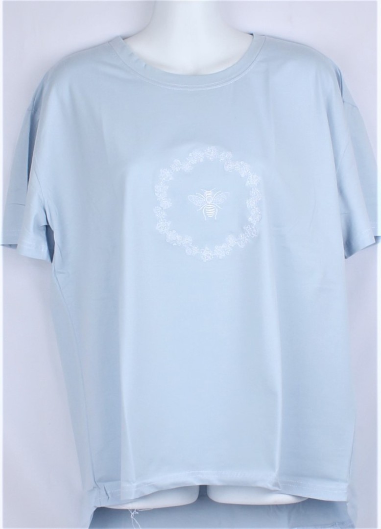 Alice & Lily embroidered T- Shirt queen bee blue STYLE : AL/TS-QBEE/BLU image 0